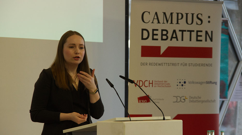 Angelique-Herrler Debattierclub Köln auf der Campus-Debatte Köln